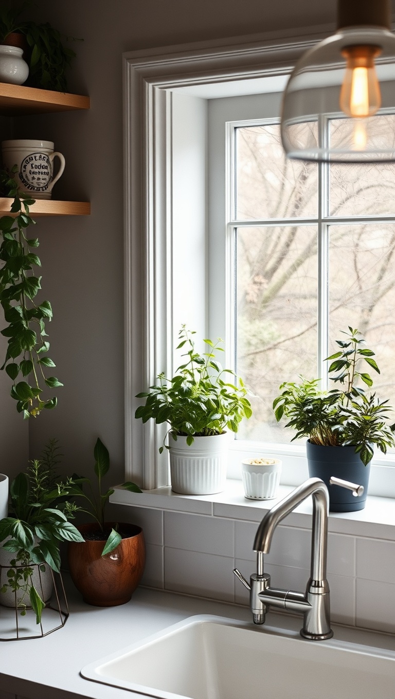 25 Aesthetic Kitchen & Dining Corners That Will Inspire You - 14. Herb Gardens on Windowsills