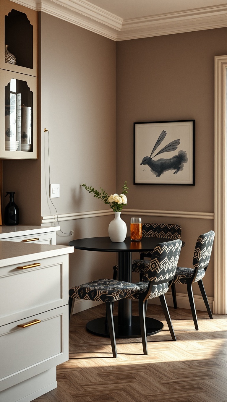 25 Aesthetic Kitchen & Dining Corners That Will Inspire You - 22. Stylish Dining Chairs with Patterns