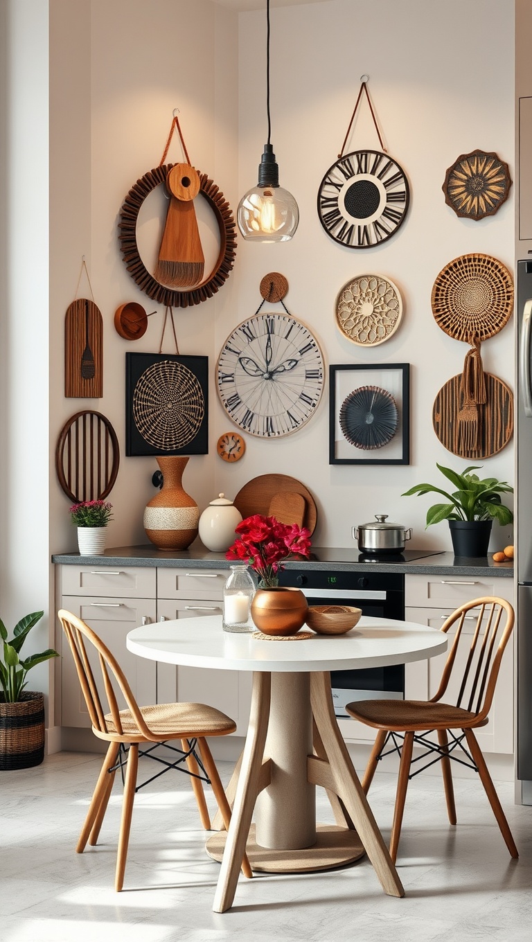 25 Aesthetic Kitchen & Dining Corners That Will Inspire You - 18. Unique Wall Hangings for Personality