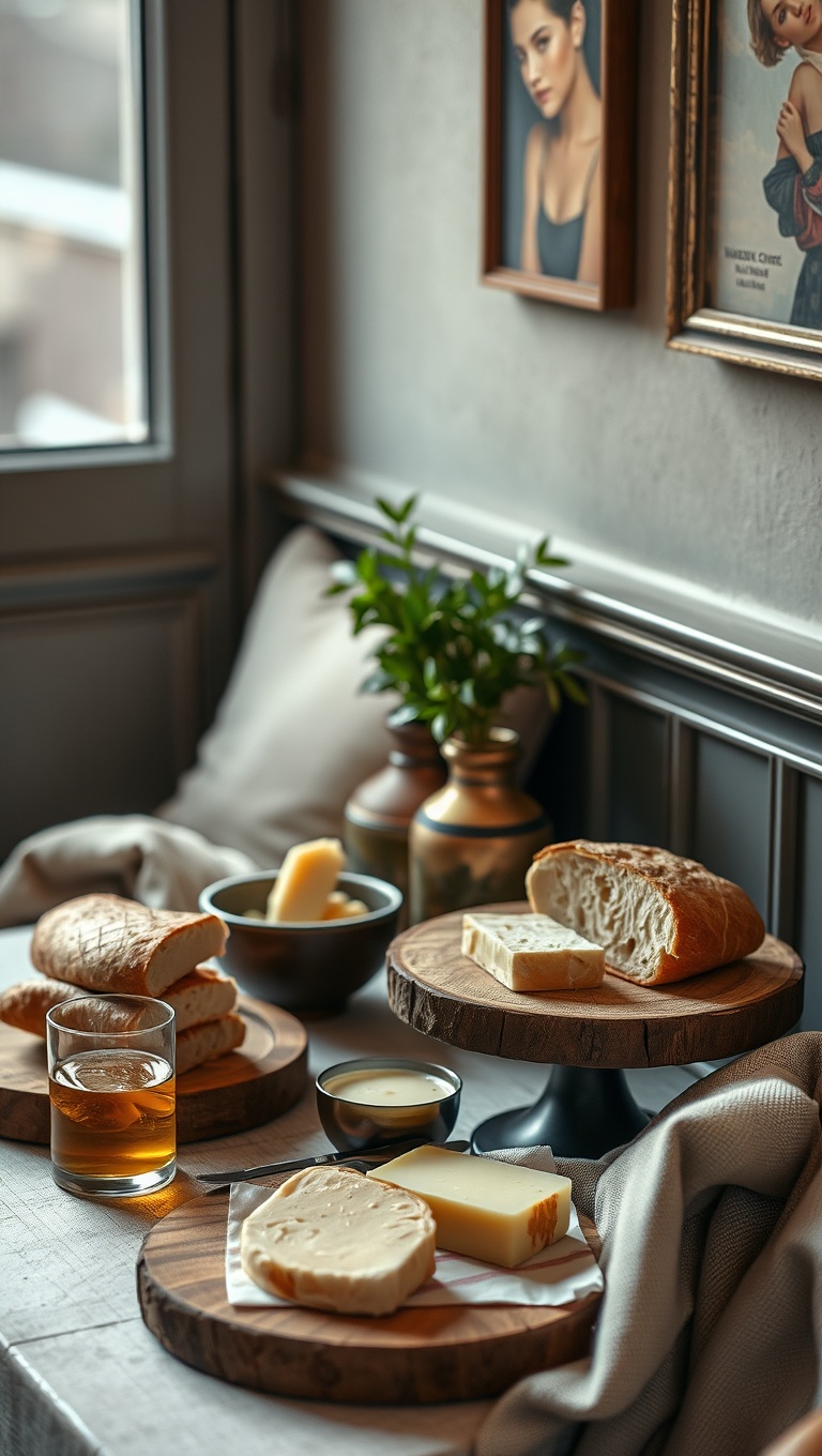 25 Delightful Ideas for Your Artisan Bread and Cheese Tasting Setup - 2. French Bistro Vibes: Set Up a Cozy Corner