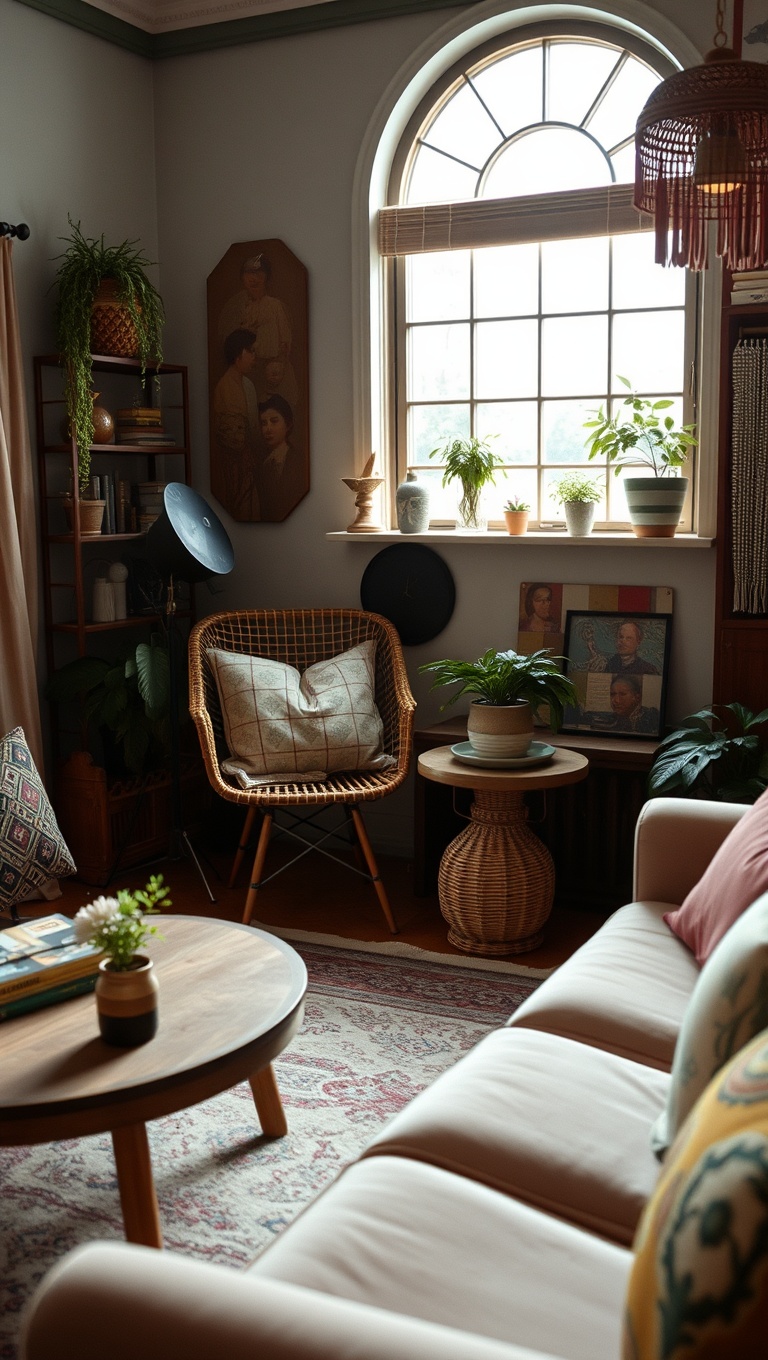 25 Boho-Inspired Living Room Corners That Will Make You Smile - 16. Vintage Finds That Spark Joy