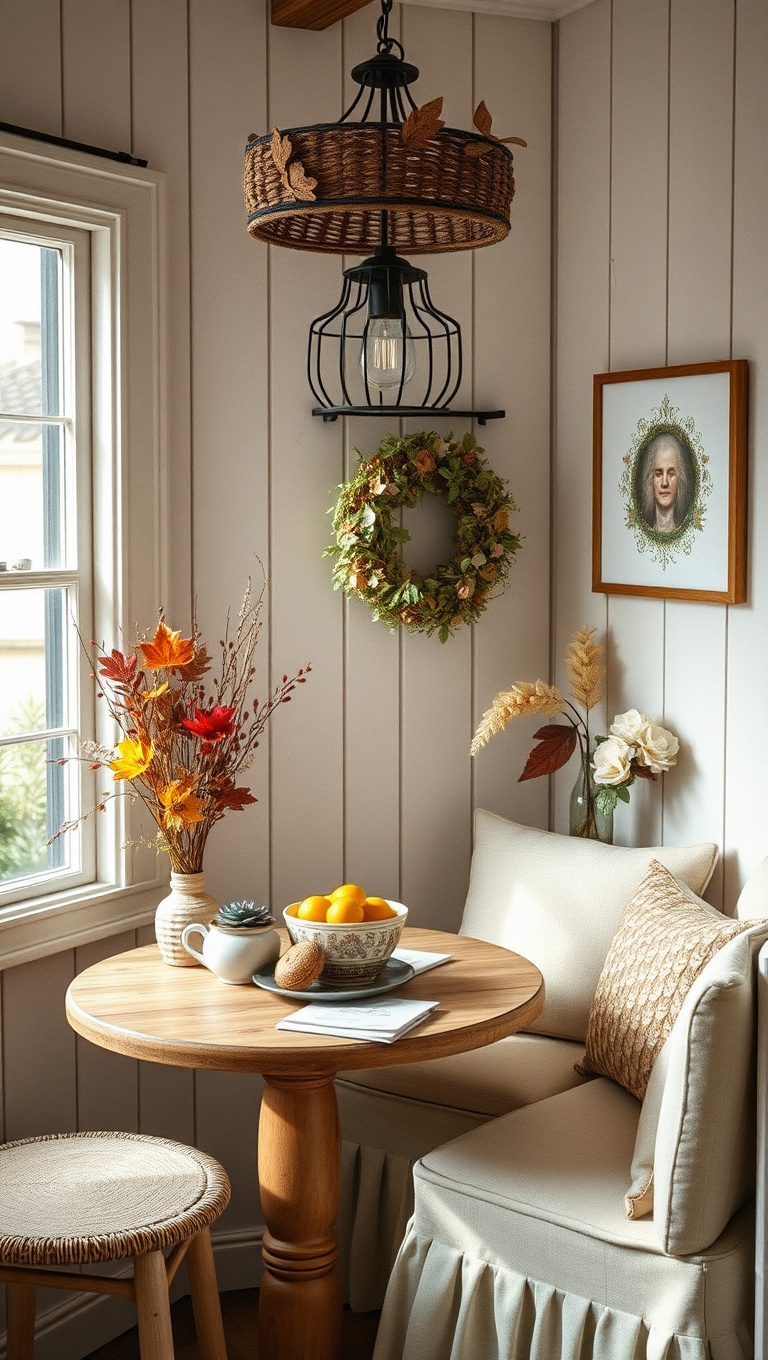 25 Charming Ideas to Create Your Perfect Cottagecore Tea Nook - 21. Seasonal Decor: Change with the Seasons