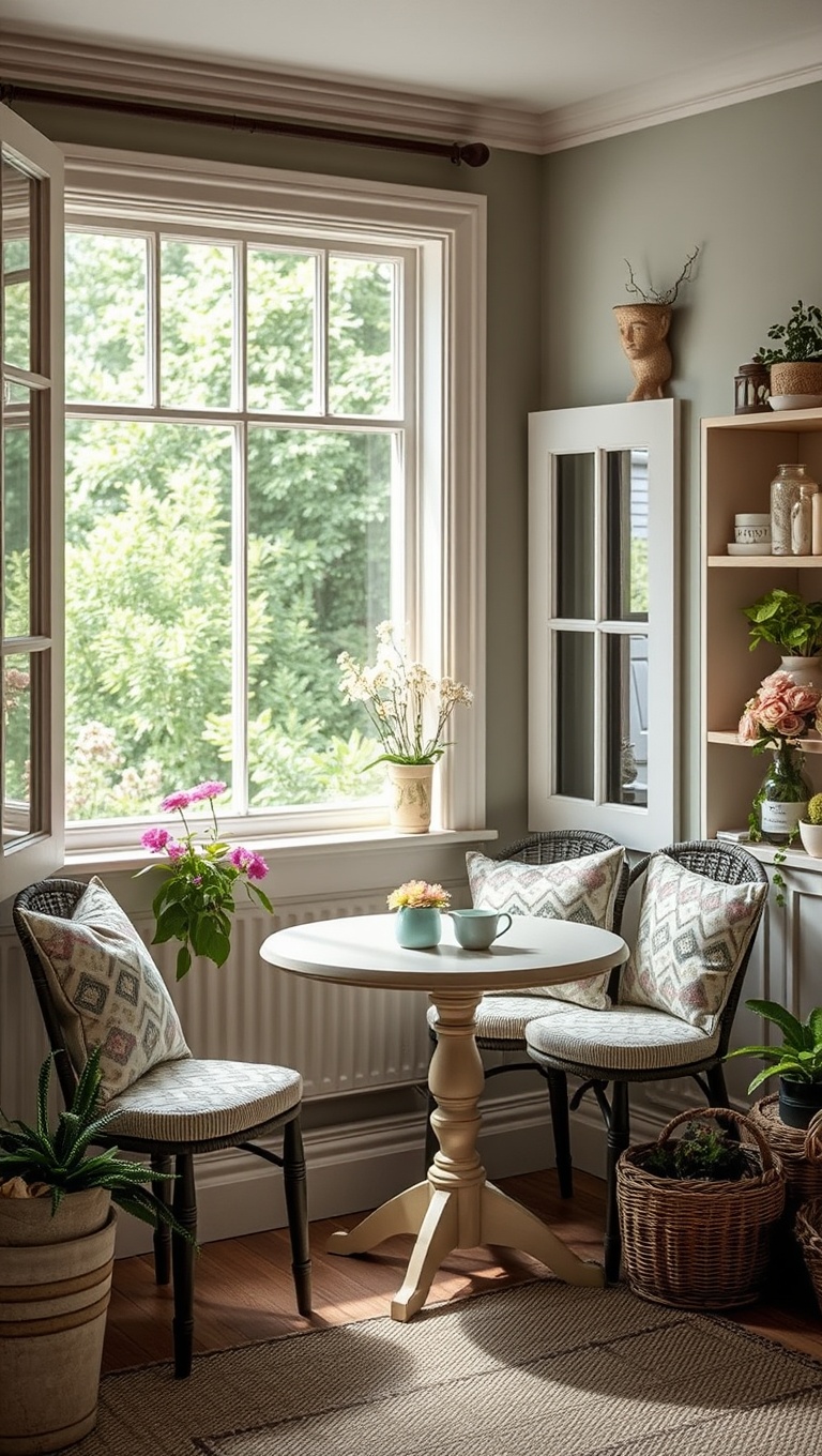 25 Charming Ideas to Create Your Perfect Cottagecore Tea Nook - 12. Garden Views: Position Your Nook by a Window