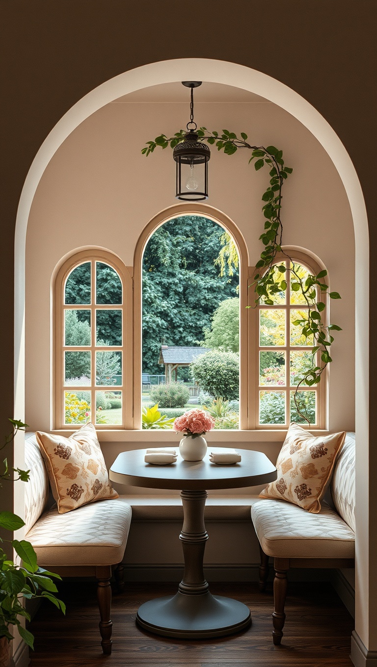 25 Delightful Ideas for Your Dream Garden-View Breakfast Nook - 8. Charming Garden Archway