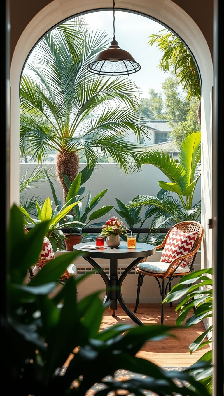 25 Delightful Ideas for Your Dream Garden-View Breakfast Nook - 16. Tropical Vibes with Palms