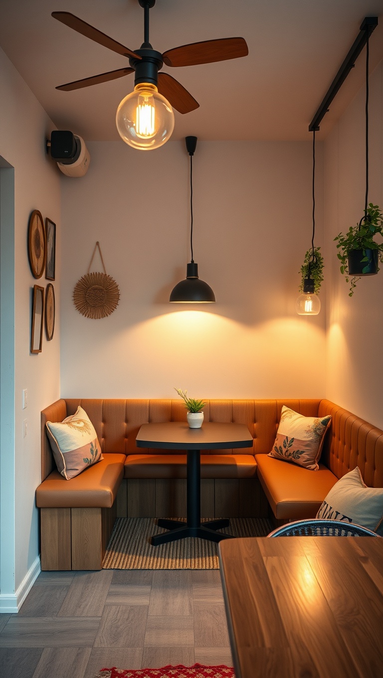 25 Chic Boho-Style Coffee Nook Ideas to Brighten Your Space - 24. Layered Lighting: Mix and Match Fixtures