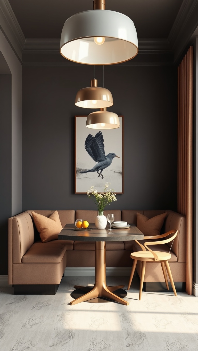 25 Chic Breakfast Nook Ideas That Will Transform Your Mornings - 13. Elegant Pendant Lighting