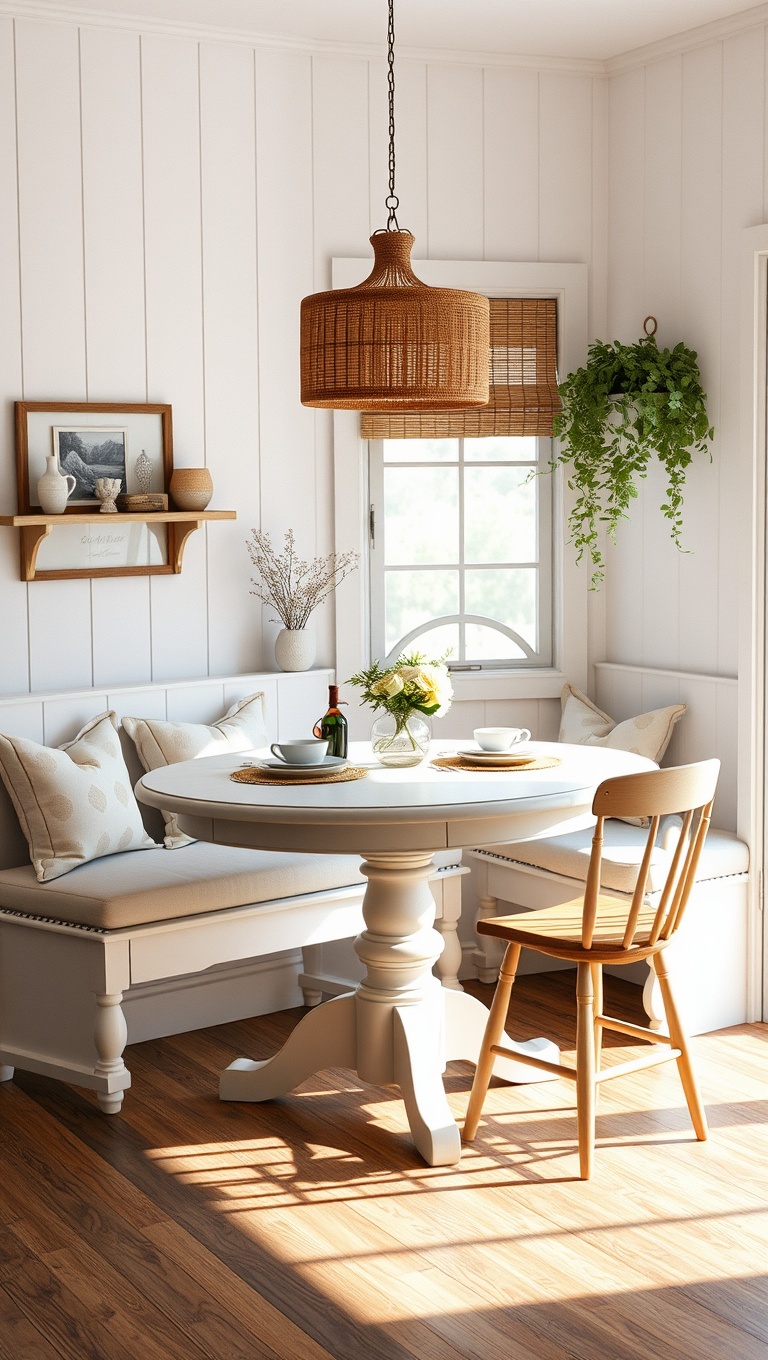 25 Chic Breakfast Nook Ideas That Will Transform Your Mornings - 3. Vintage Farmhouse Table