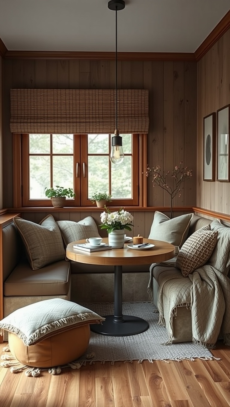 25 Chic Breakfast Nook Ideas That Will Transform Your Mornings - 22. Layered Textures with Throws and Cushions