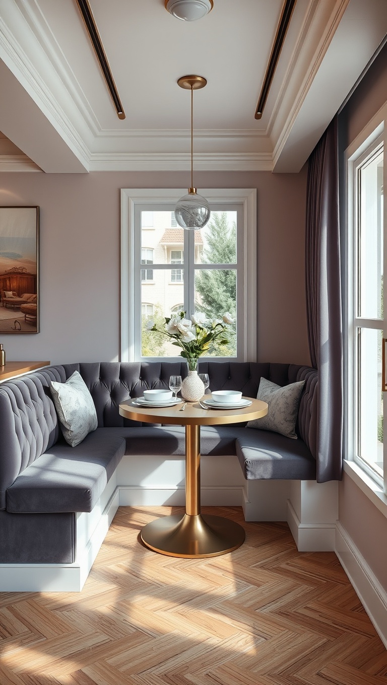 25 Chic Breakfast Nook Ideas That Will Transform Your Mornings - 24. Luxe Velvet Upholstery