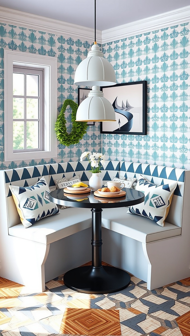 25 Chic Breakfast Nook Ideas That Will Transform Your Mornings - 20. Fun Geometric Patterns