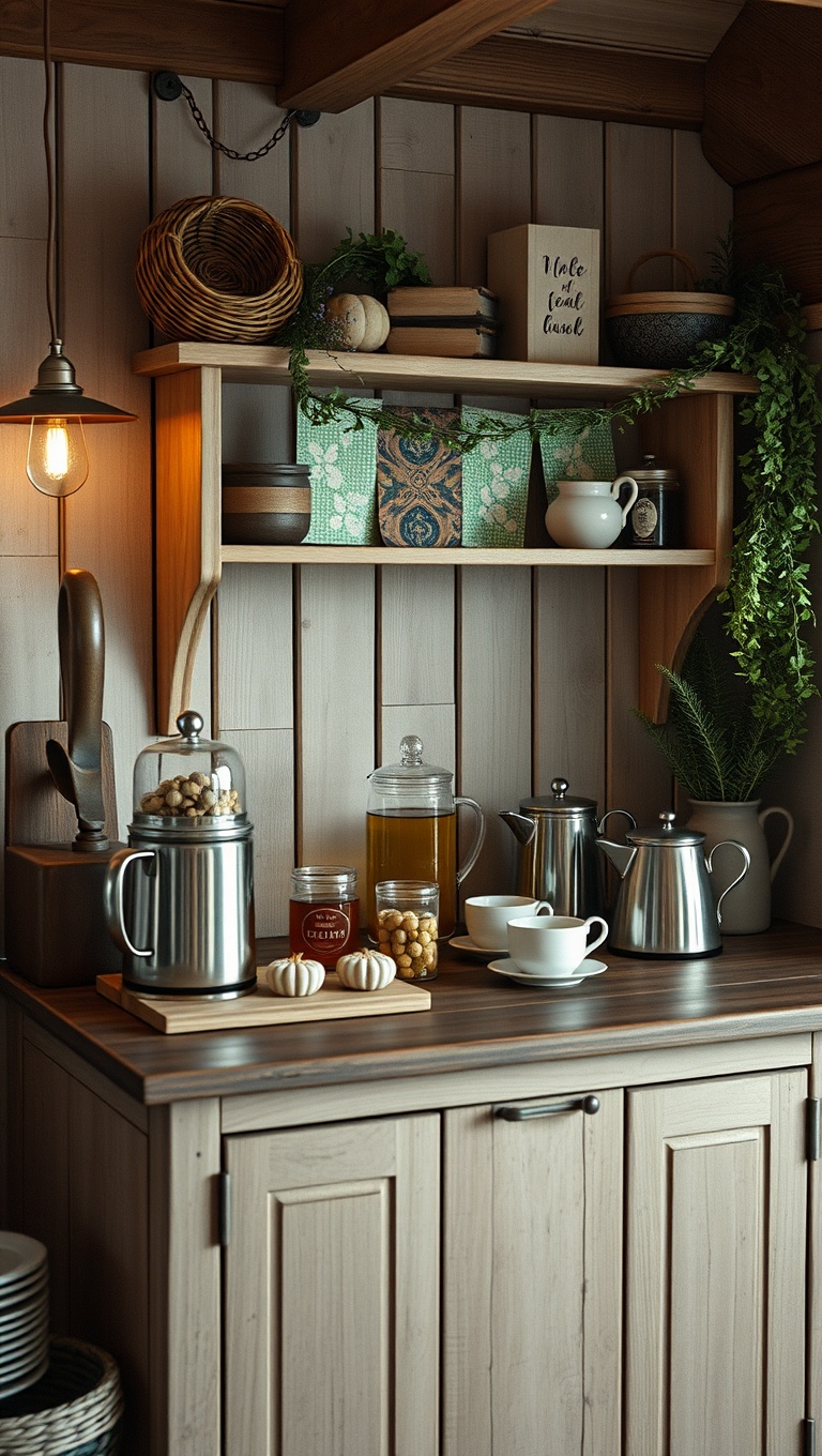 25 Cozy Farmhouse Beverage Station Ideas to Warm Your Heart - Cottage Style Tea Station