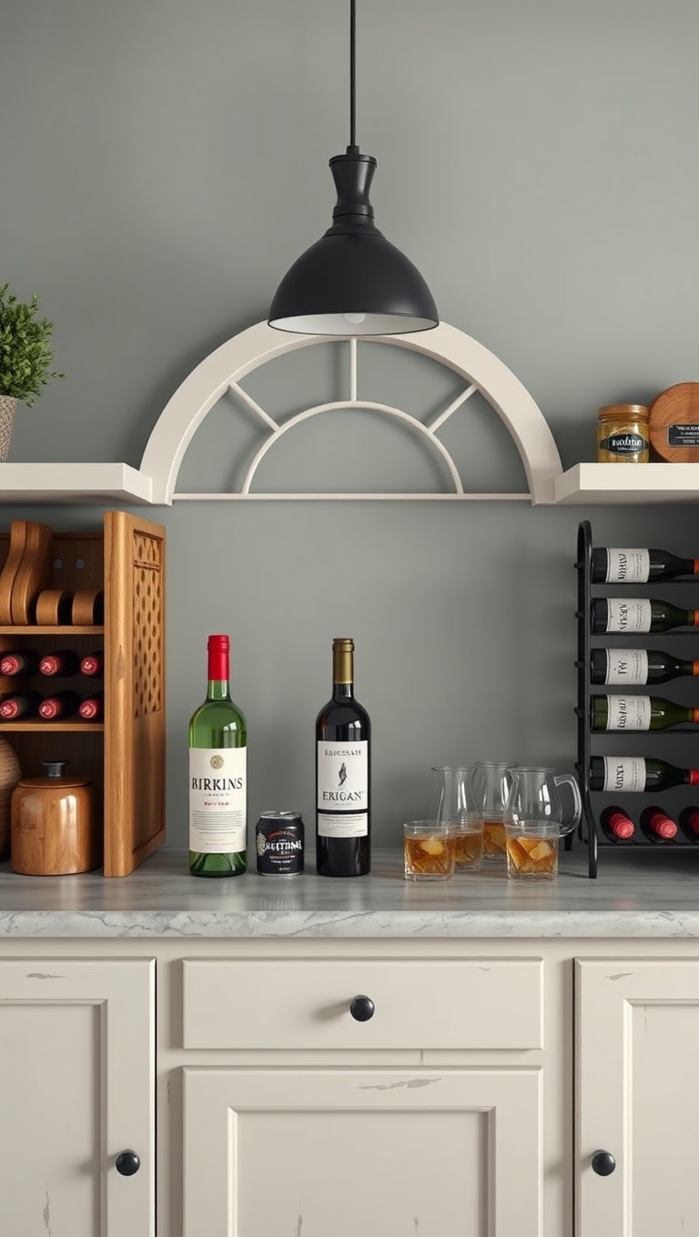 25 Cozy Farmhouse Beverage Station Ideas to Warm Your Heart - Elegant Wine Rack Display
