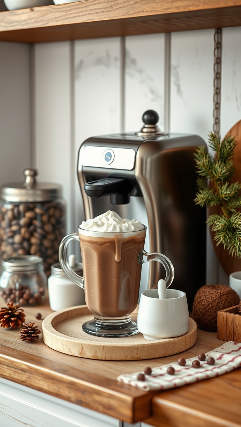25 Cozy Farmhouse Beverage Station Ideas to Warm Your Heart - Adorable Hot Chocolate Station