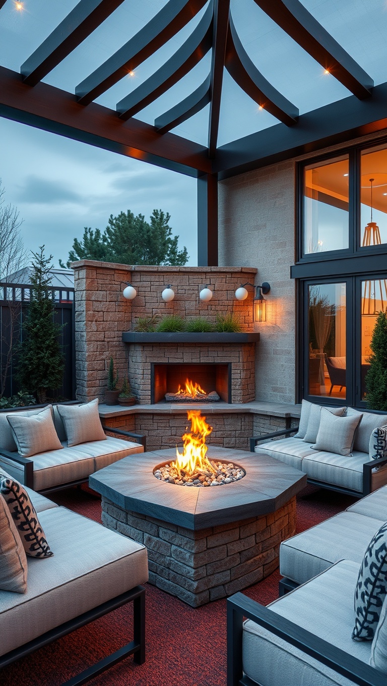 25 Cozy Fireplace Seating Area Ideas to Warm Your Home - 22. Gather Around with a Conversation Pit