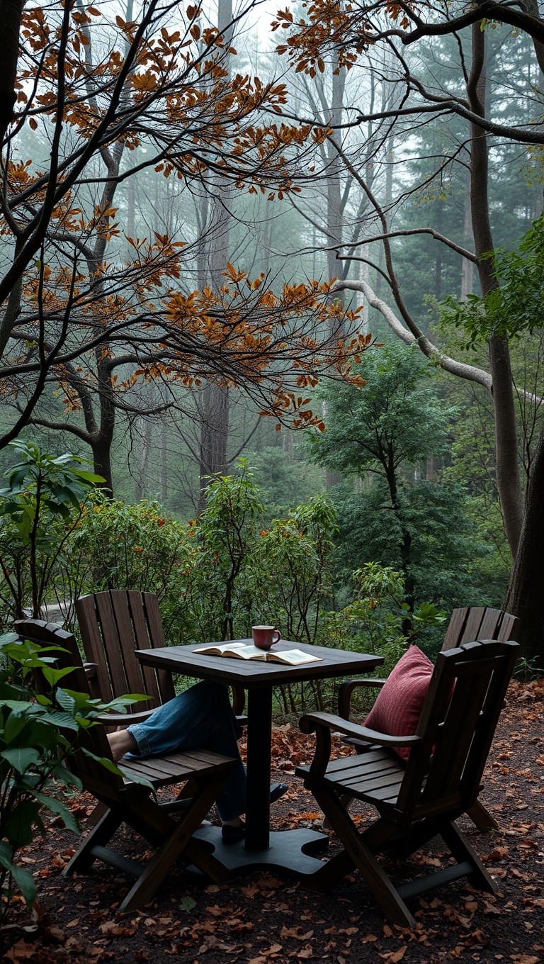 25 Enchanting Ideas for Dark Academia-Inspired Reading & Coffee Spots - 23. Outdoor Reading Spots in Nature