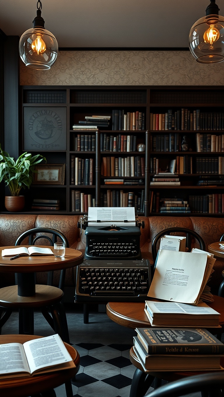 25 Enchanting Ideas for Dark Academia-Inspired Reading & Coffee Spots - 9. Classic Typewriters: A Vintage Touch