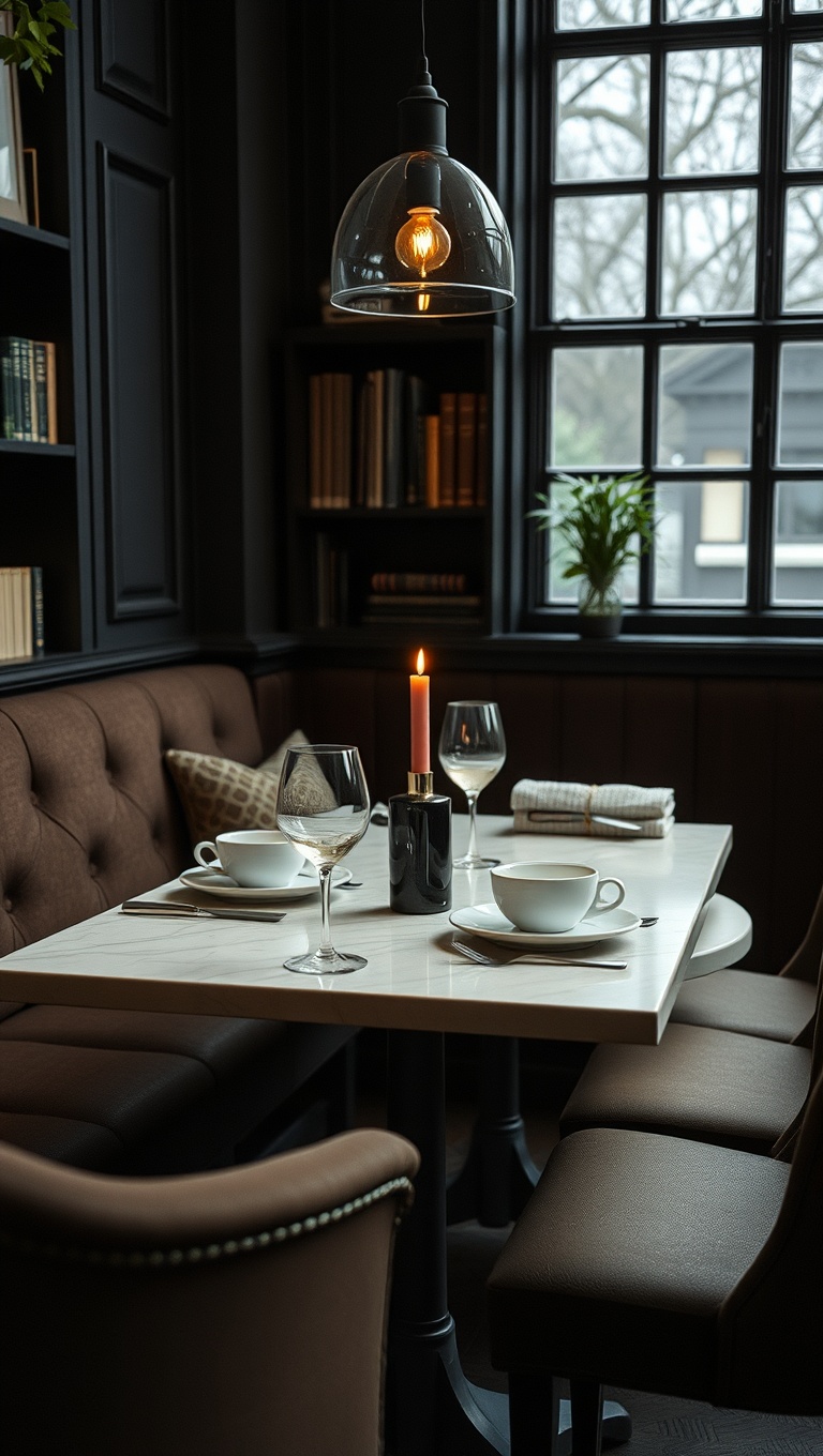 25 Enchanting Ideas for Dark Academia-Inspired Reading & Coffee Spots - 16. Elegant Table Settings for Coffee Dates