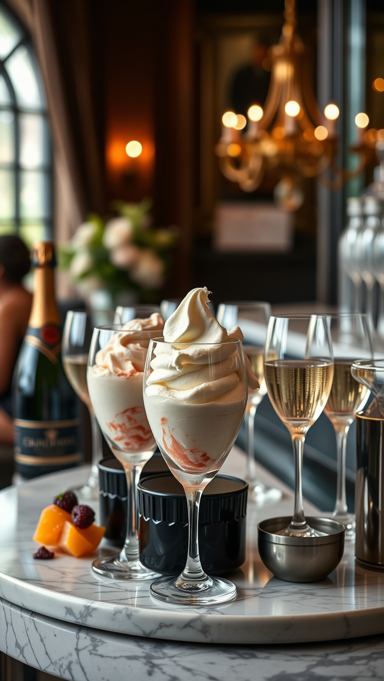 25 Elegant Champagne and Dessert Pairing Station Ideas for Your Next Celebration - 18. Gelato Bar: A Cool Treat for Warm Days