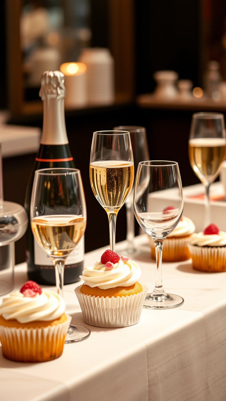 25 Elegant Champagne and Dessert Pairing Station Ideas for Your Next Celebration - 6. Gourmet Cupcakes: A Celebration in Every Bite