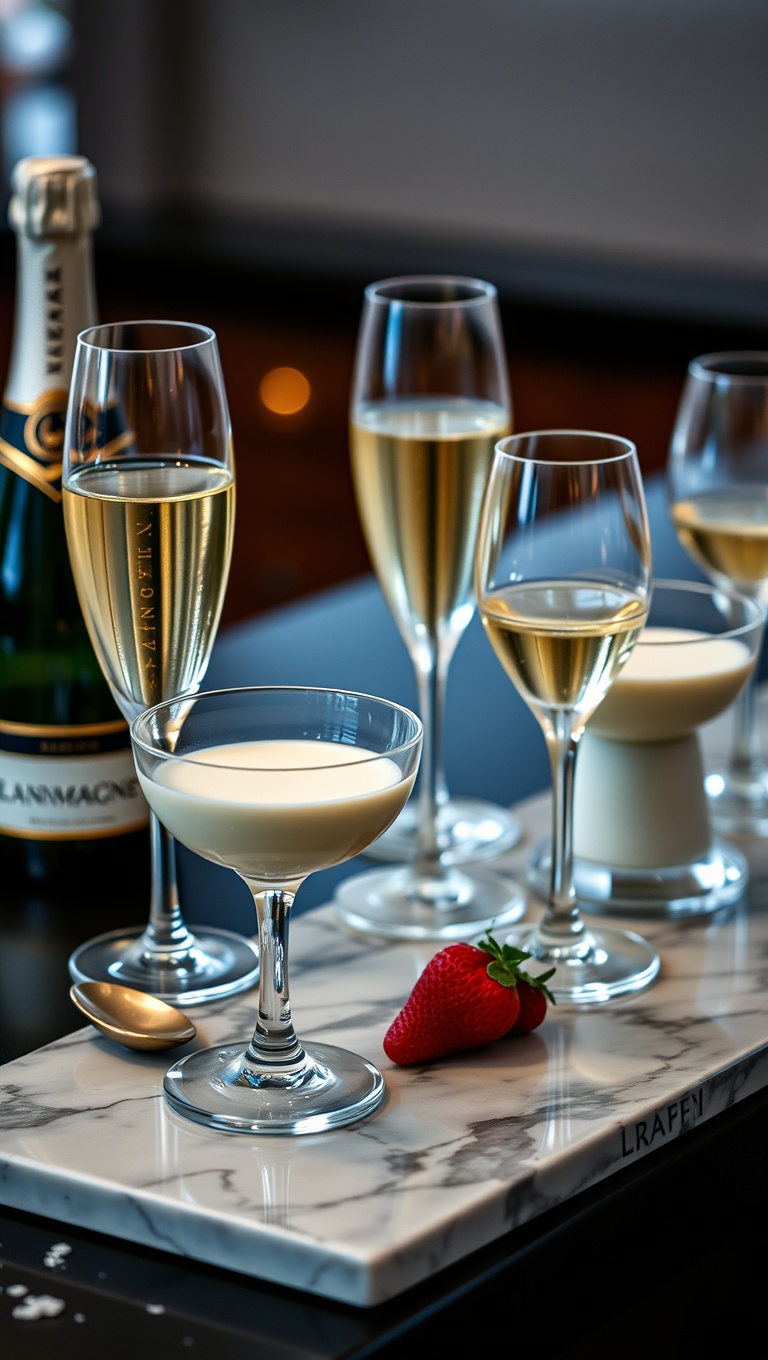 25 Elegant Champagne and Dessert Pairing Station Ideas for Your Next Celebration - 10. Panna Cotta: Silky Smooth Pleasures