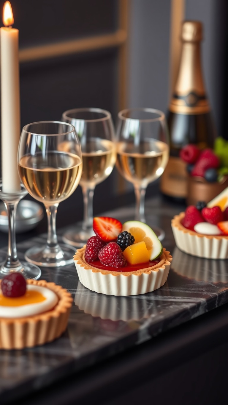 25 Elegant Champagne and Dessert Pairing Station Ideas for Your Next Celebration - 4. Fruit Tarts: Fresh and Fruity Delights