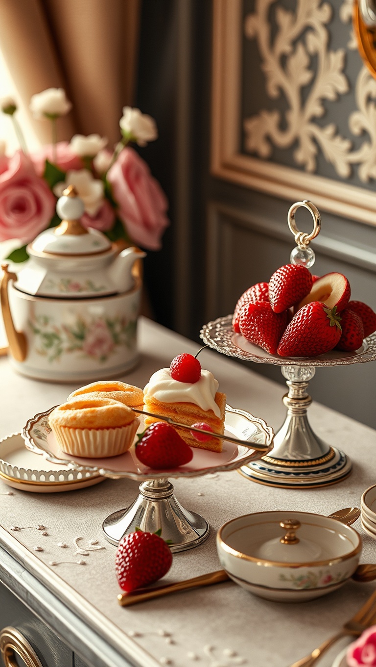 25 Elegant Dessert and Pastry Station Ideas to Wow Your Guests! - 2. Vintage Tea Party Delights
