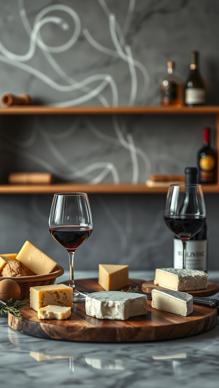 25 Elegant Wine and Cheese Station Ideas That Wow Your Guests - 12. Pairing Perfection: Wine and Cheese Matchups