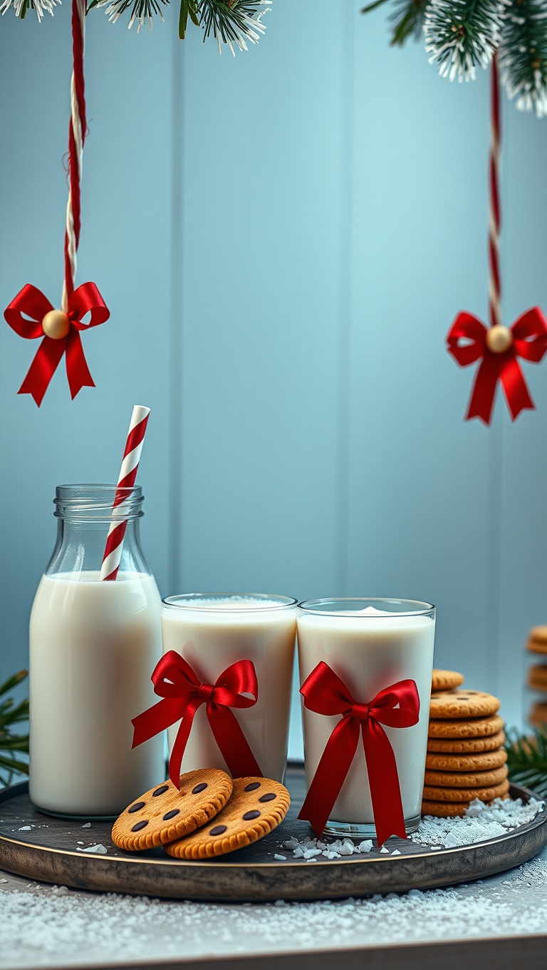 25 Festive Ideas for Holiday Drink Stations That Will Wow Your Guests - 23. Magical Milk and Cookies Station