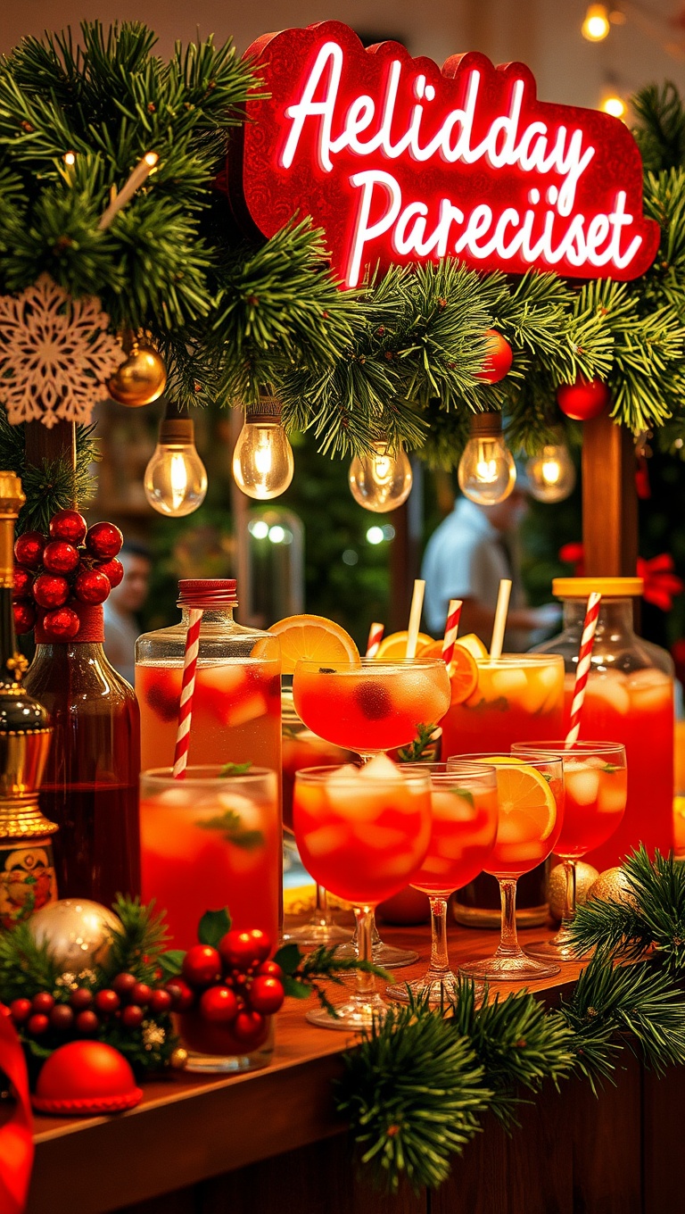 25 Festive Ideas for Holiday Drink Stations That Will Wow Your Guests - 7. Holiday Punch Paradise