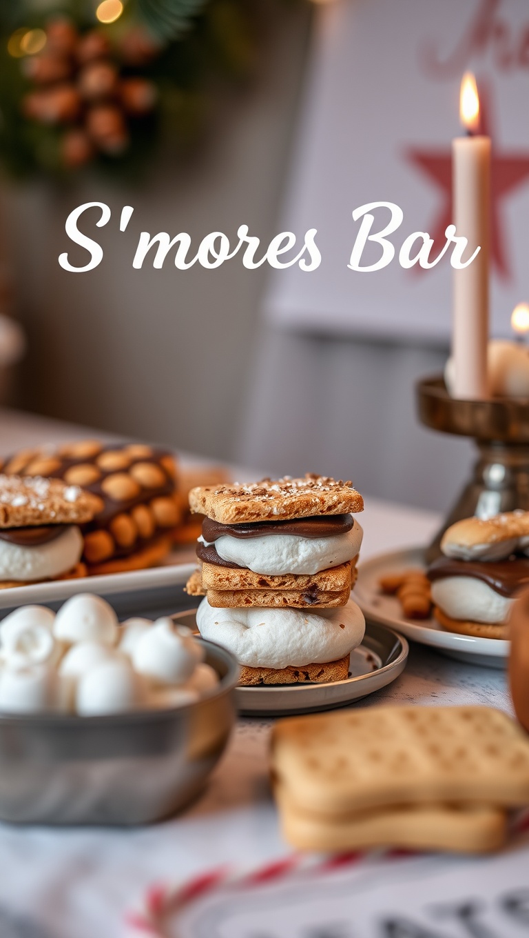25 Sweet and Festive Ideas for Your Holiday Dessert Bar - 14. S'mores Bar: Cozy Campfire Treats Indoors