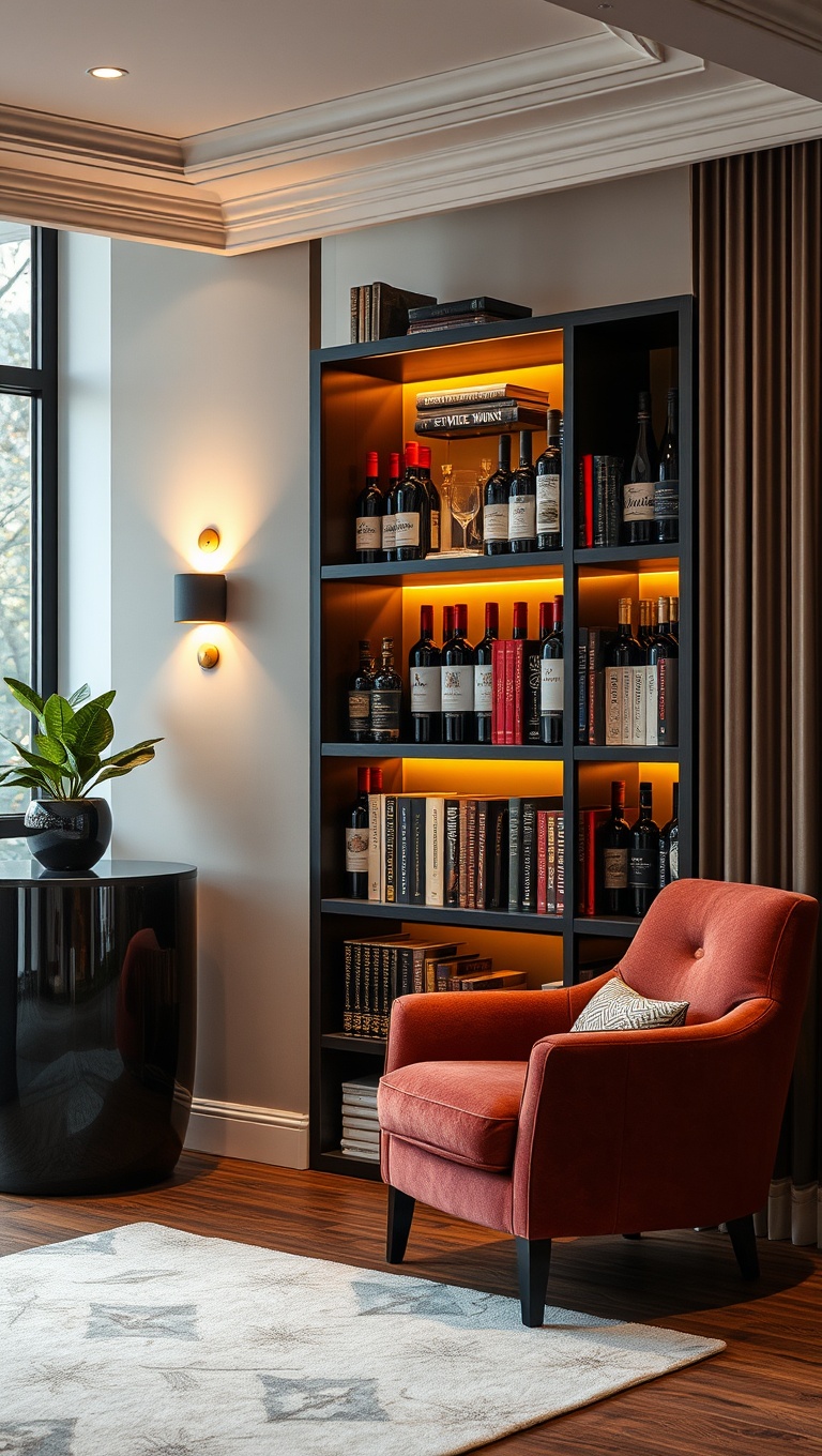 25 Stunning Ideas for Your Dream Luxury Wine-Tasting Corner at Home - 21. A Wine-Themed Bookshelf