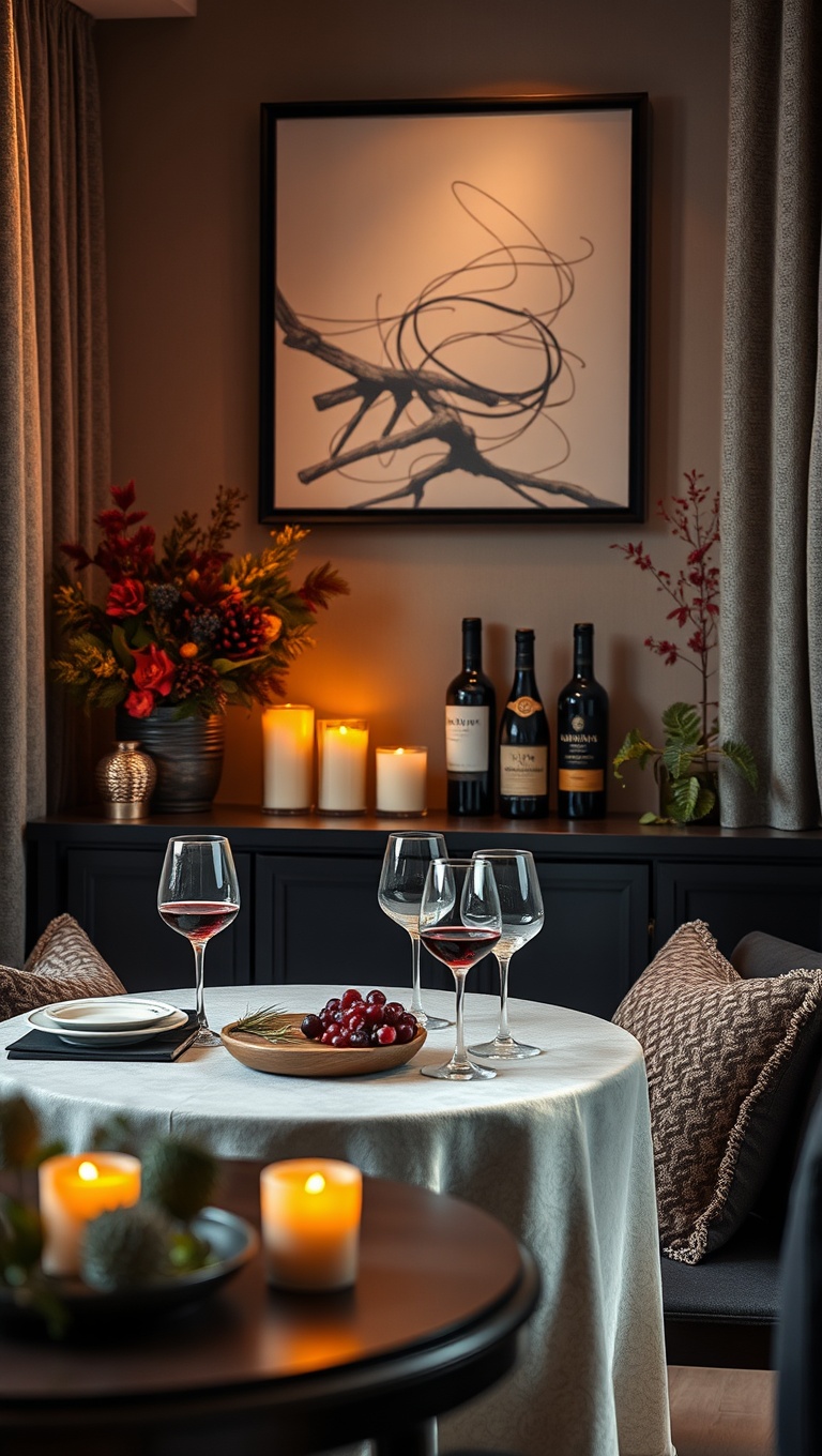 25 Stunning Ideas for Your Dream Luxury Wine-Tasting Corner at Home - 24. Seasonal Decor to Match the Vibe