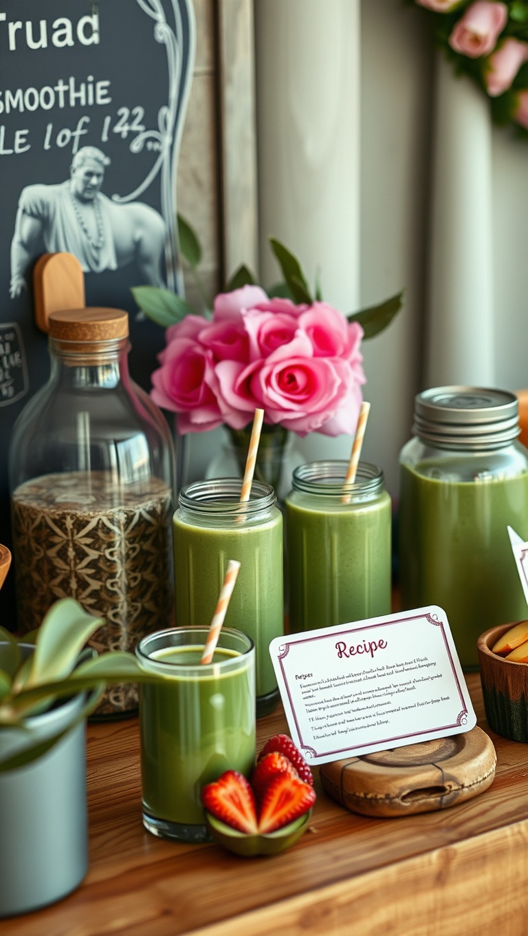 25 Inspiring Ideas for Your Ultimate Matcha and Smoothie Station - 17. Personalized Recipe Cards for Guests