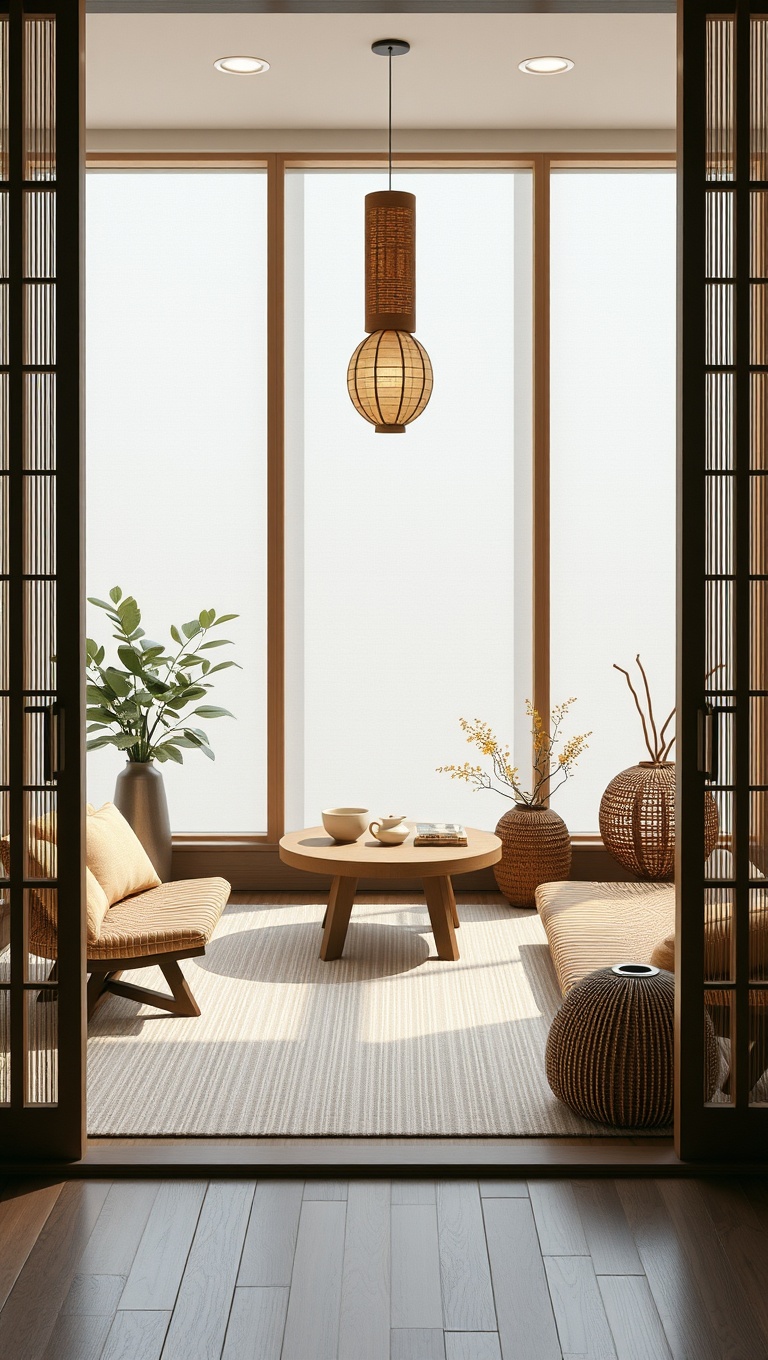 25 Chic Ideas for Your Minimalist Japandi-Style Tea Nook - 13. Use Natural Fibers for Rugs and Textiles