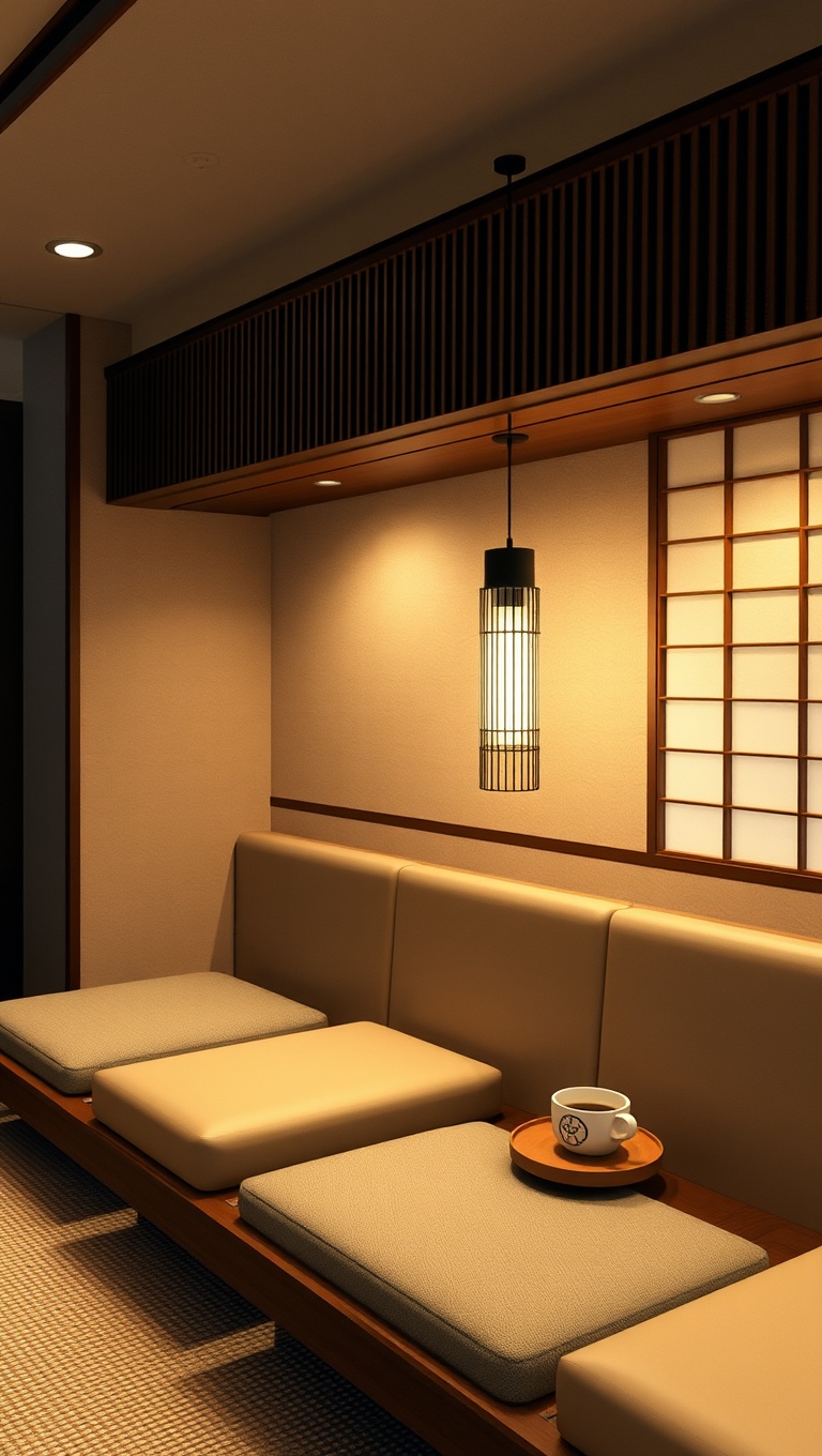 25 Chic Ideas for Your Minimalist Japandi-Style Tea Nook - 14. Choose Low Lighting Fixtures for Ambience