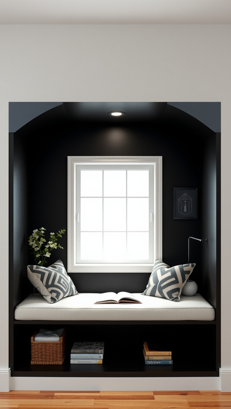 25 Minimalist Reading Nook Ideas for Small Spaces - 11. Built-In Wall Nook