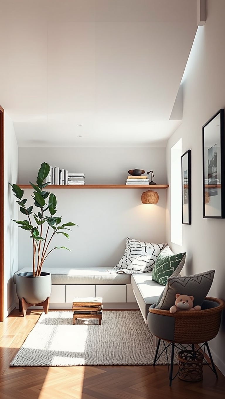 25 Minimalist Reading Nook Ideas for Small Spaces - 4. Under-Stair Nook
