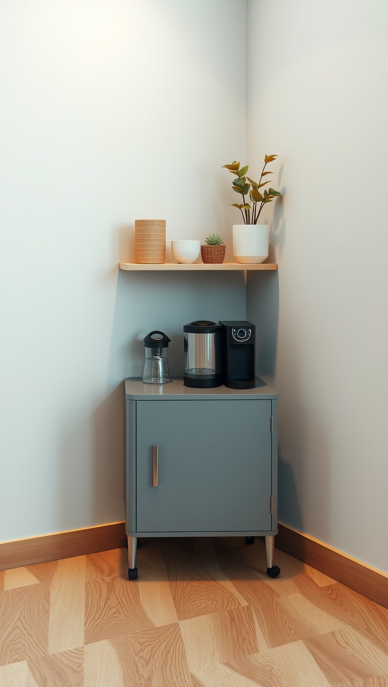 25 Chic and Inspiring Ideas for Your Modern Minimalist Coffee Corner - 2. A Compact Coffee Cart