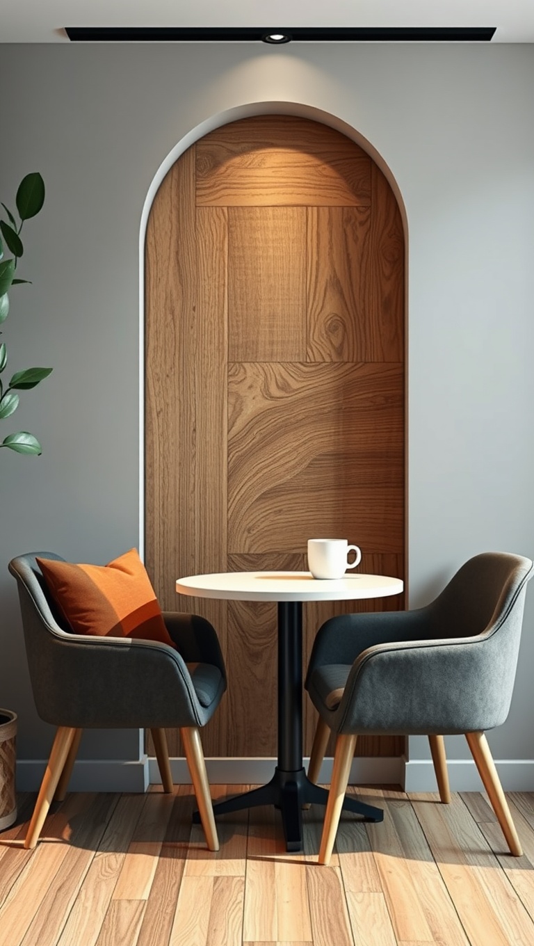 25 Chic and Inspiring Ideas for Your Modern Minimalist Coffee Corner - 14. Natural Textures: Stone and Wood