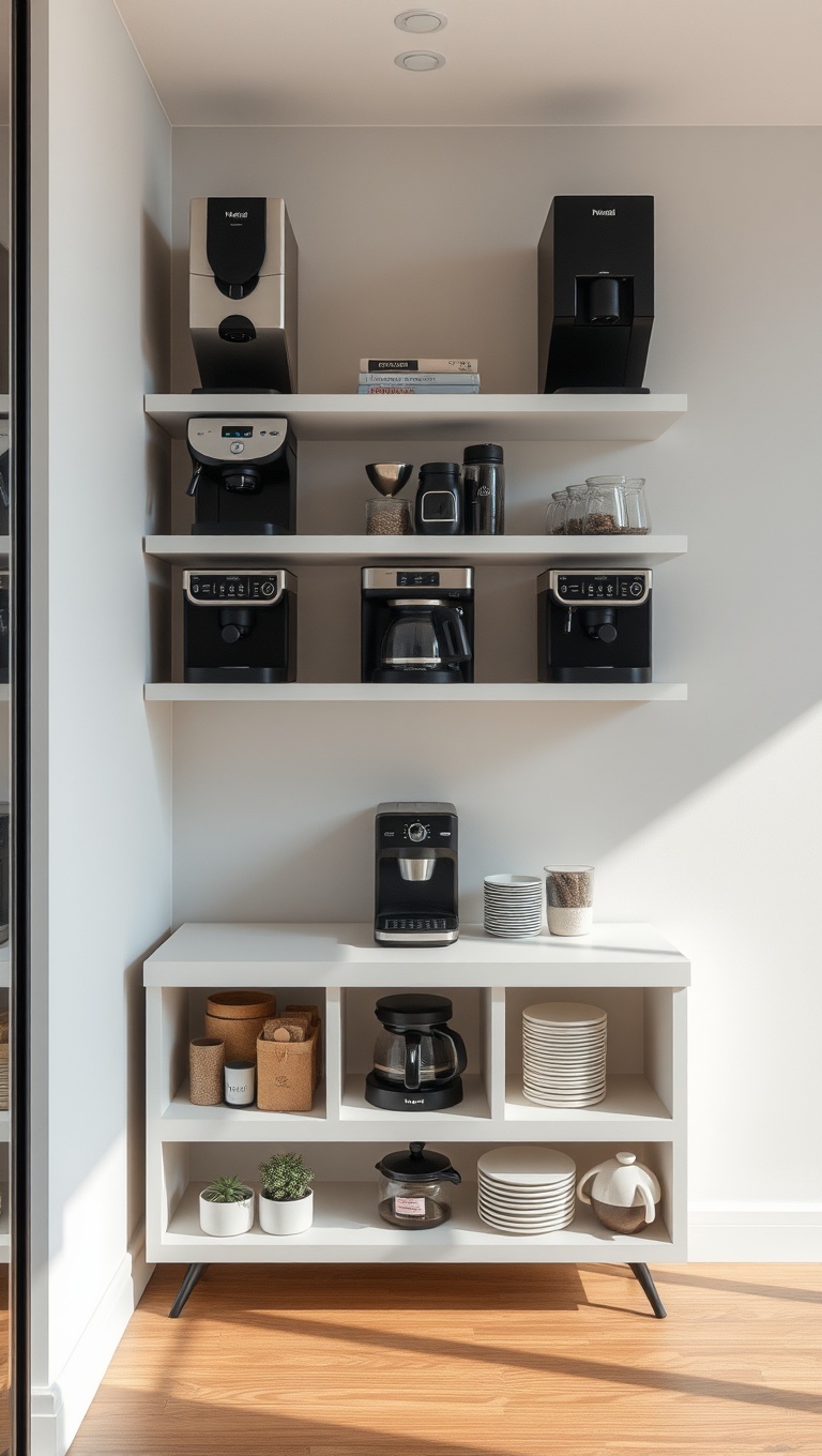 25 Chic and Inspiring Ideas for Your Modern Minimalist Coffee Corner - 22. Wall-mounted Coffee Makers