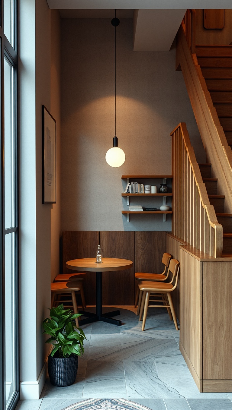 25 Chic and Inspiring Ideas for Your Modern Minimalist Coffee Corner - 21. Creative Use of Space Under Stairs