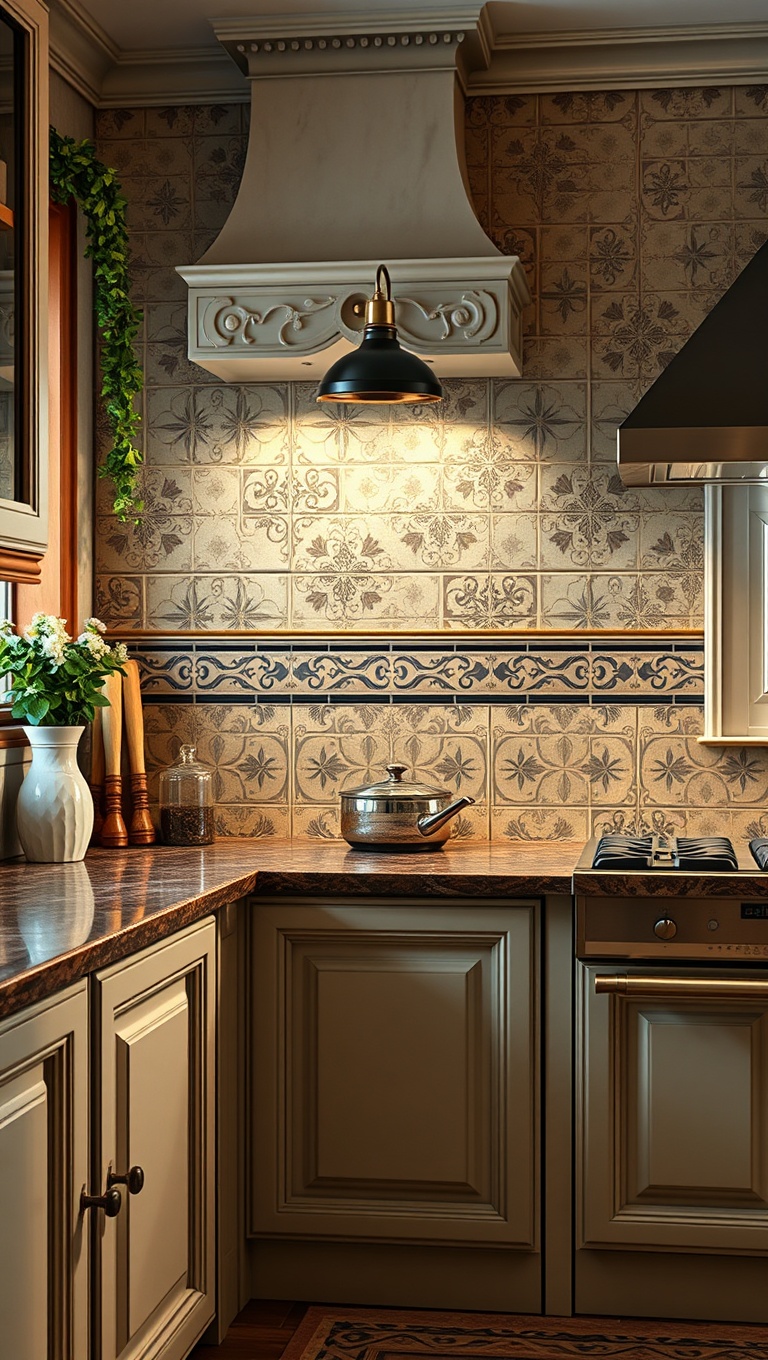 25 Charming Ideas for Old-World European-Inspired Kitchen Corners - 7. European Tiles for a Beautiful Backsplash