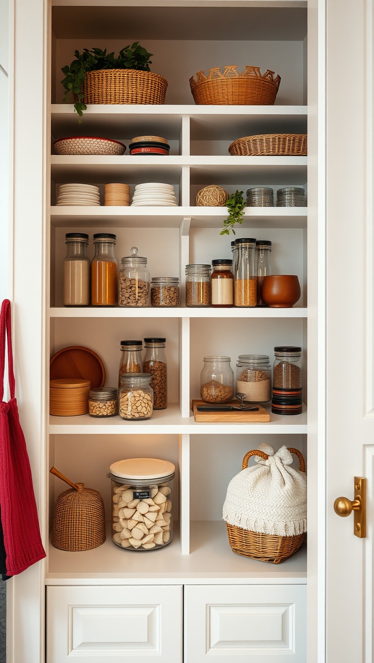 25 Creative Open-Shelf Pantry Styling Ideas You’ll Love - 24. Warm Lighting to Create a Cozy Atmosphere