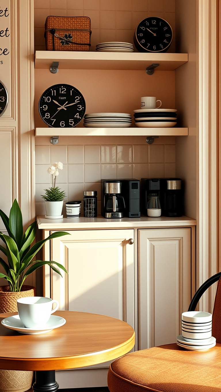 25 Charming Ideas for Your Parisian-Inspired Breakfast Corner - 9. Stylish Coffee Station: Set Up a Dedicated Coffee Area