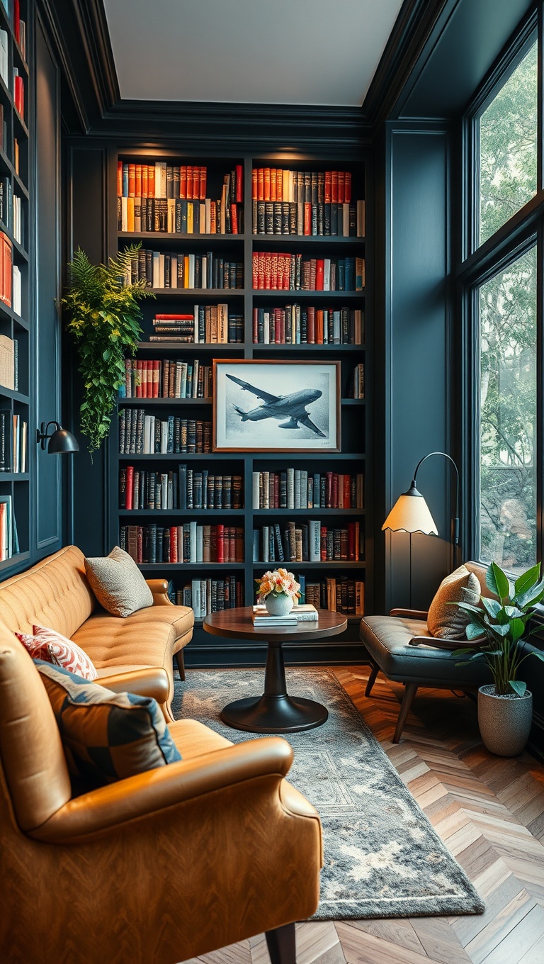 25 Cozy Reading Nooks & Spaces That Will Make You Want to Curl Up With a Book - 13. Personal Library Lounge