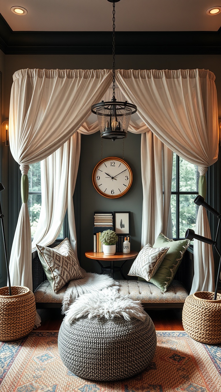 25 Cozy Reading Nooks & Spaces That Will Make You Want to Curl Up With a Book - 8. Chic Canopy Retreat