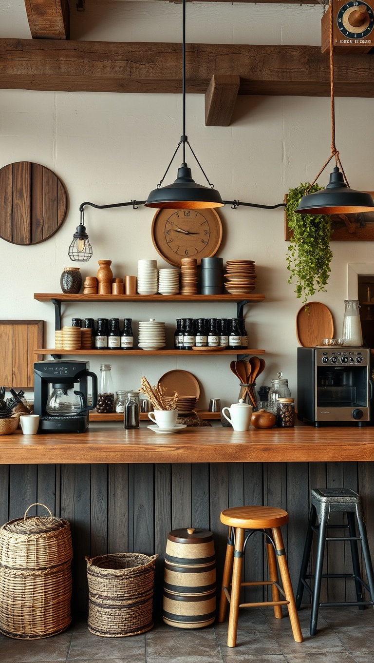Brew-tifully Rustic: 25 Ideas and Inspirations for Your Dream Coffee Bar Setup - 19. Earthy Color Palette for Decor