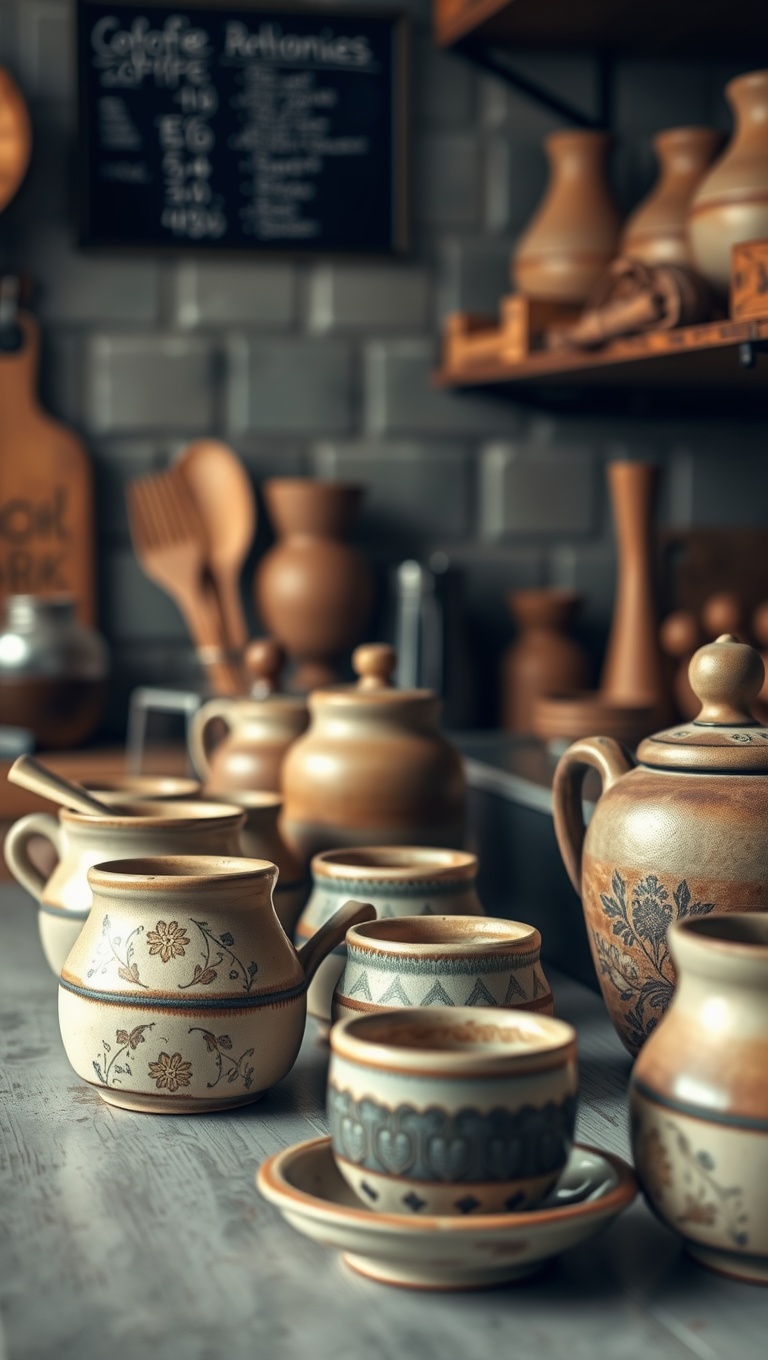 Brew-tifully Rustic: 25 Ideas and Inspirations for Your Dream Coffee Bar Setup - 23. Handmade Pottery for Serving