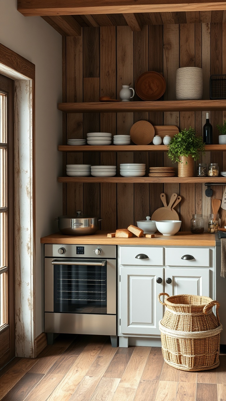 25 Adorable Rustic Farmhouse Baking Corner Inspirations You’ll Love! - 19. Reclaimed Wood Accents